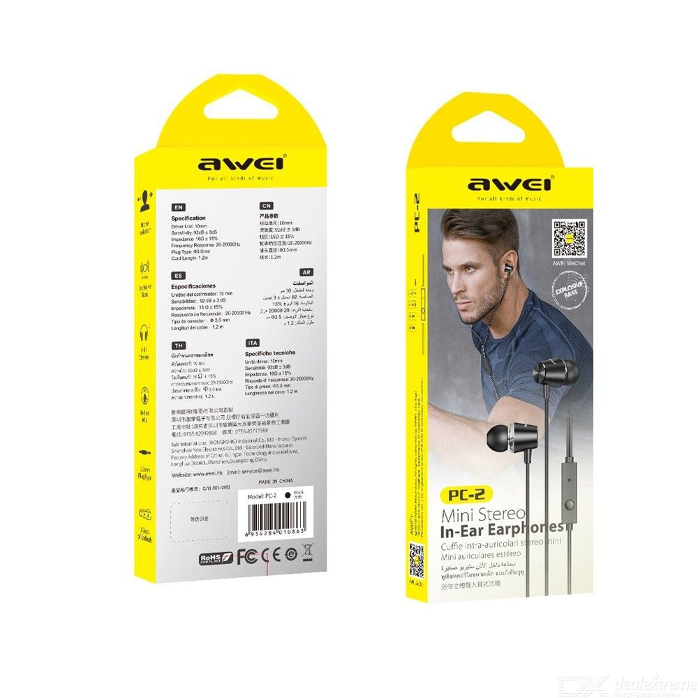Awei PC-2 Mini Stereo Wired In-ear Earphone