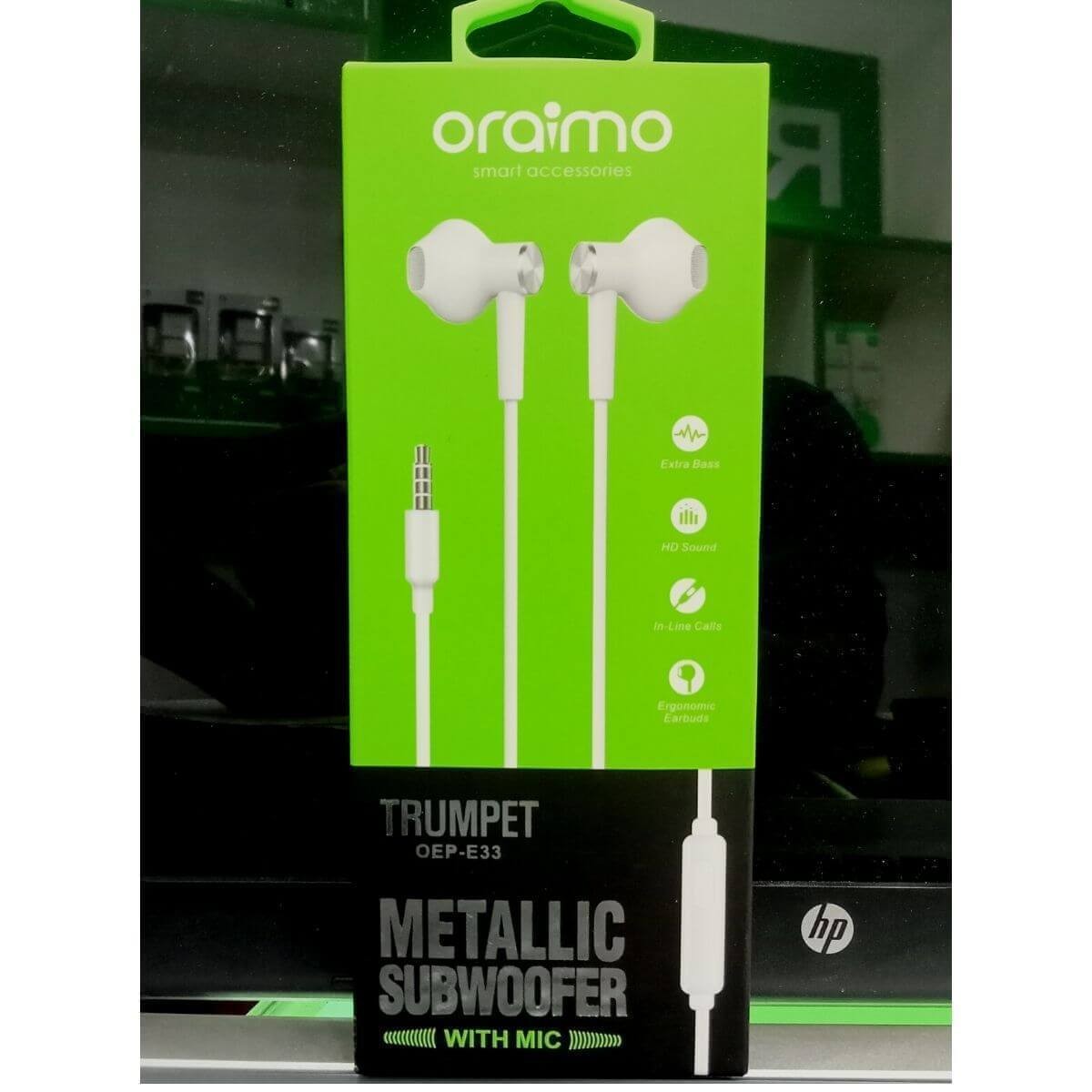 Oraimo White OEP-E33 In-ear EARPHONE