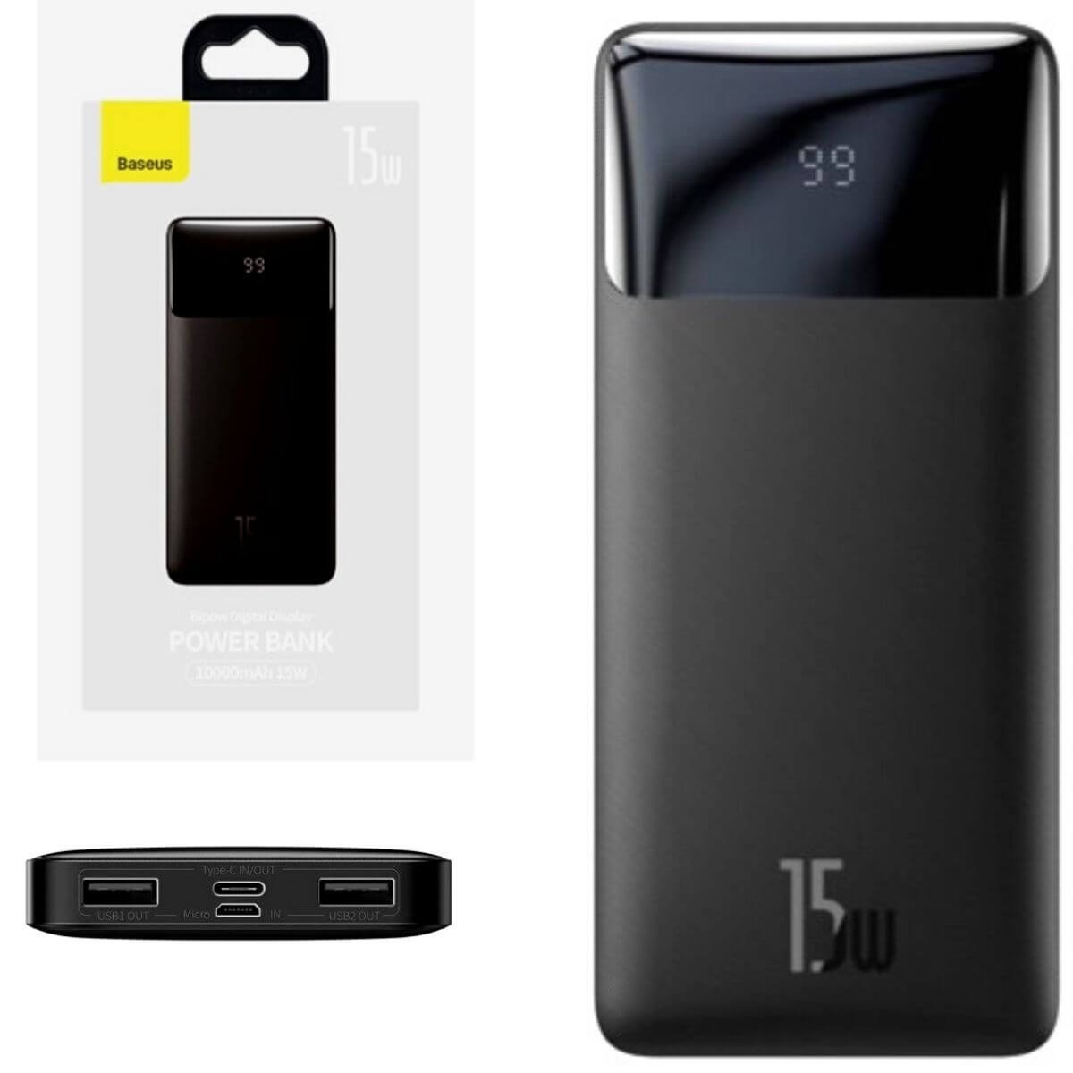 Baseus Bipow Digital Display 15W 10000mAh Power bank