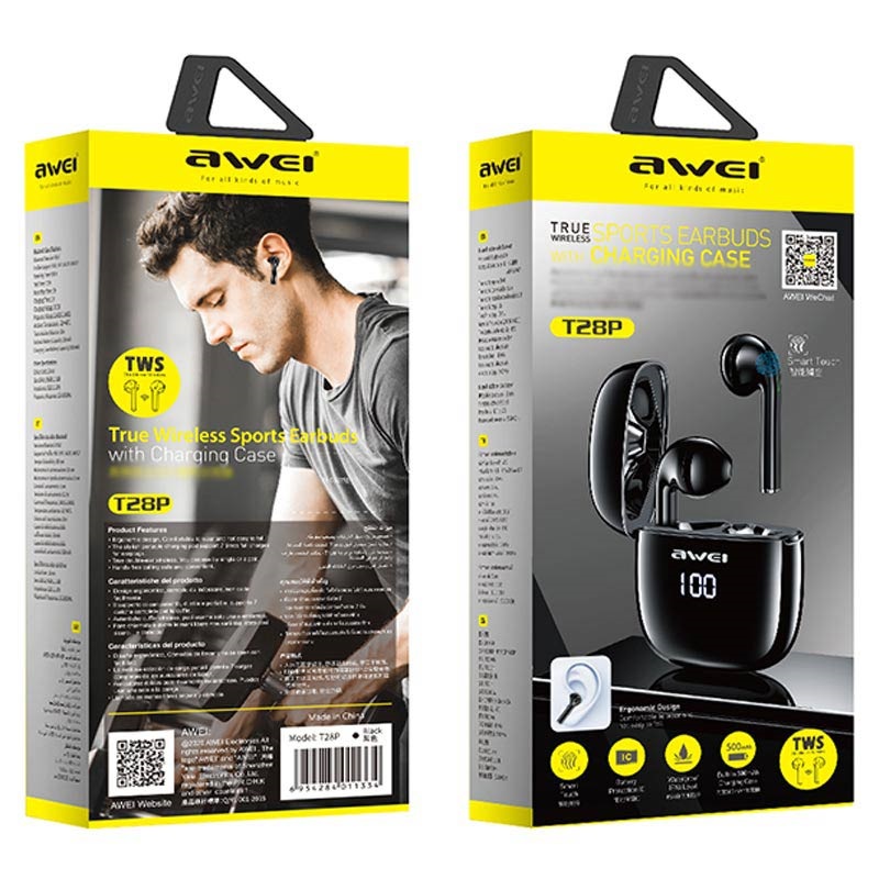 AWEI T28P TWS Bluetooth Earphone V5.0 True Wireless Earbuds