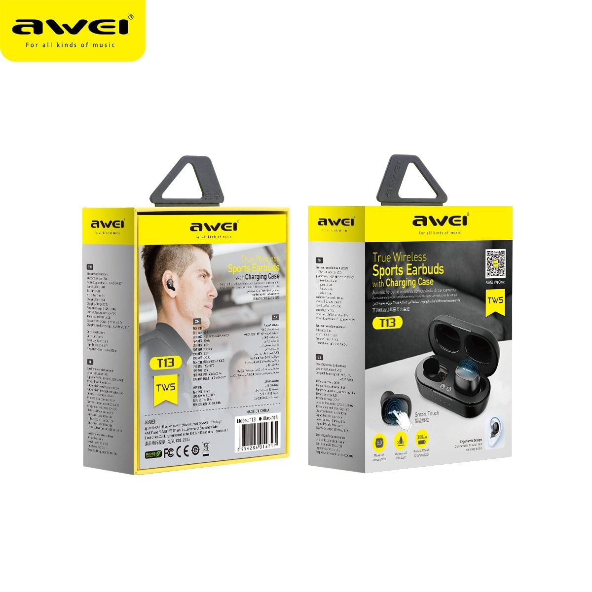 AWEI T13 TWS Bluetooth Earphone V5.0 True Wireless Earbuds