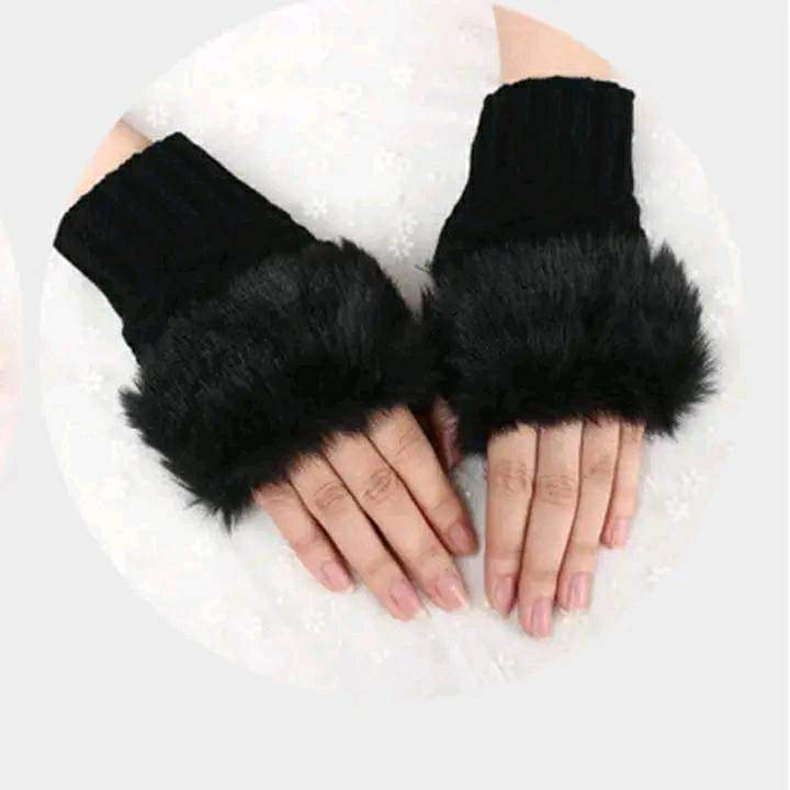 Women\'s Fashion Coral Fleece Hand Wrist Warmer Winter Fingmerless Soft gloves