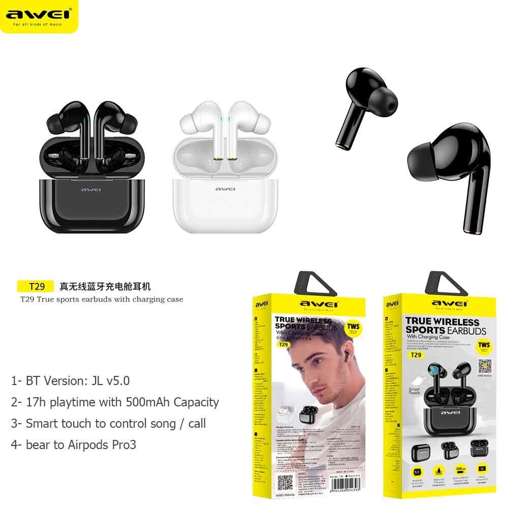 AWEI T29 TWS Bluetooth Earphone V5.0 True Wireless Earbuds