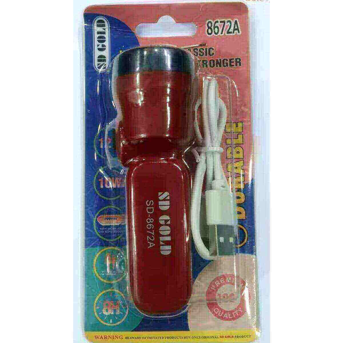 Torch Light {SDGD 8672A} Rechargeable Flashlight LED USB Portable Torches
