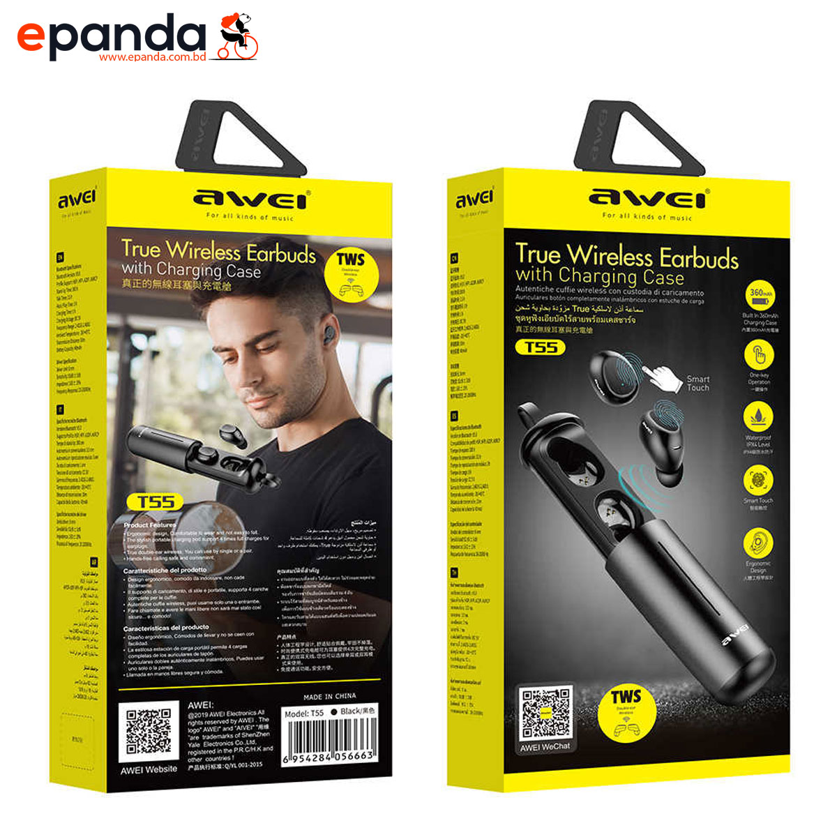 Awei T55 TWS Wireless Bluetooth Earbuds