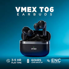 VMEX T06 Wireless Earbuds HiFi Stereo Headphones BT5.4 with ENC Noise Cancelling Earbuds Water splash proof Earphones - VXT06EB By Infinity
