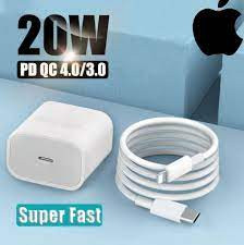 i-phone 12 pro max 2pin 20W USB-C Power adapter To lightnig cable